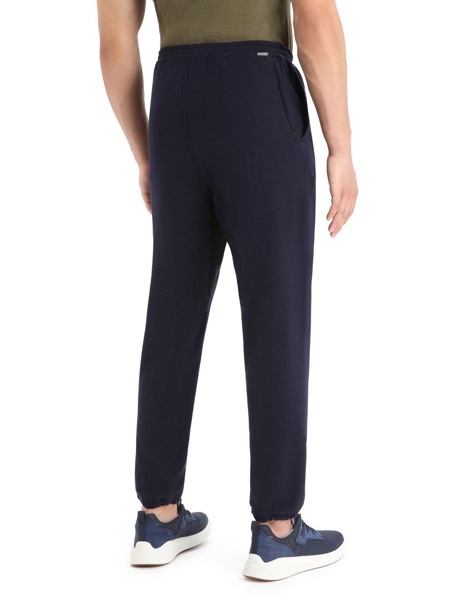 Midnight Navy Men's Icebreaker RealFleece™ Merino Dalston Pants Jogger | USA 1141LISH